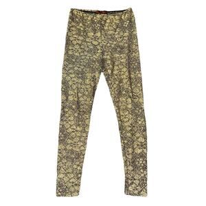 Vintage Drennen Gold Lace Floral Leggings